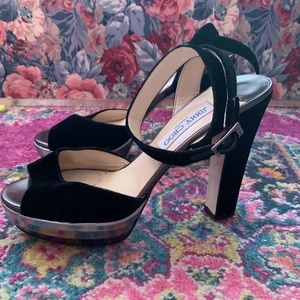 Jimmy Choo - Velvet and Black Pumps